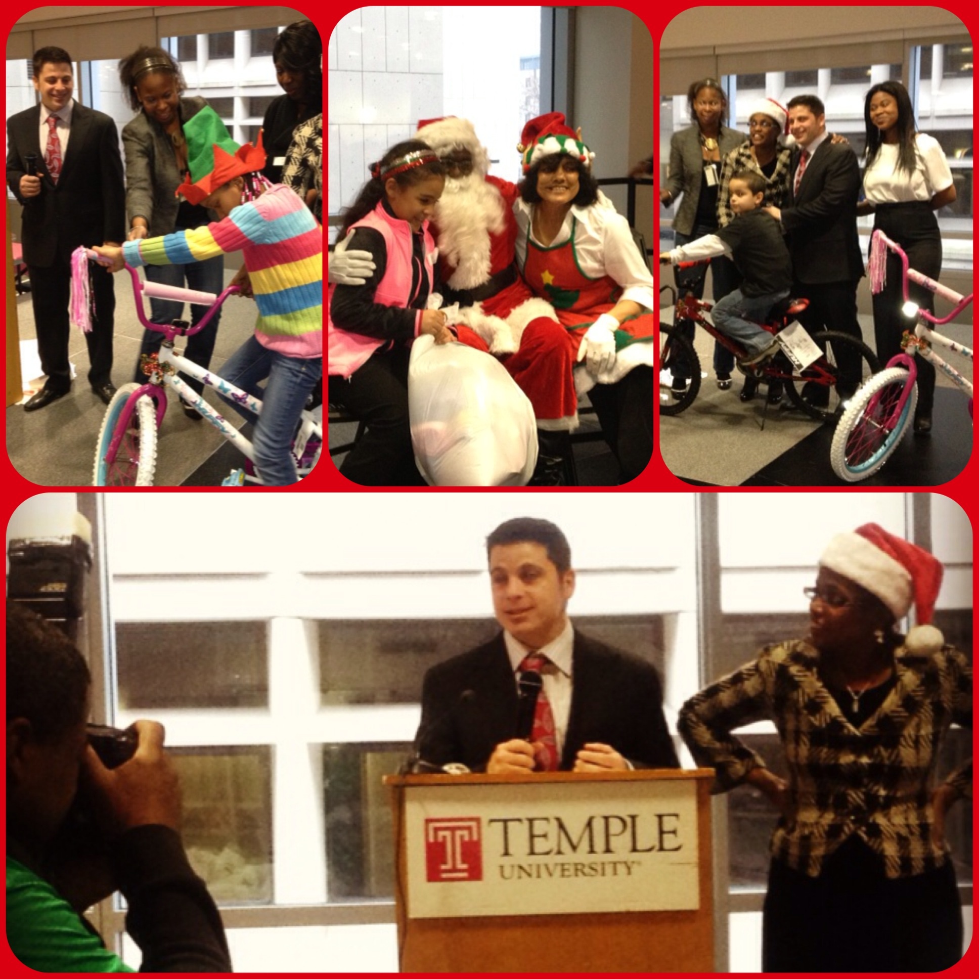 It was an honor to take part in the Family Support Toy Drive at Temple University.Holidays! — at Howard Gittis Student Center. Thank you to everyone involved.  Your organization is a class act. It makes a big difference in the hearts of children. Happy Holidays!. 